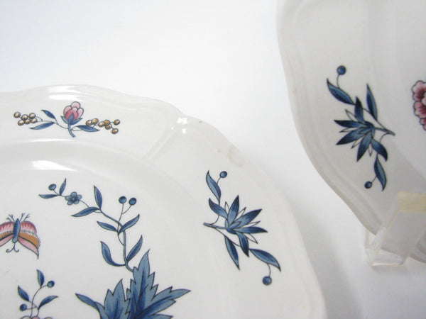 edgebrookhouse - Vintage Wedgwood Williamsburg Potpourri Bread Plates with Floral Design Scalloped Edge - Set of 4
