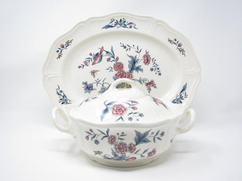 edgebrookhouse - Vintage Wedgwood Williamsburg Potpourri Serving Platter and Lidded Serving Bowl Dish - 2 Pieces