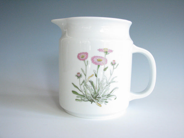 edgebrookhouse - Vintage White China Pitcher with Pink Floral Motif