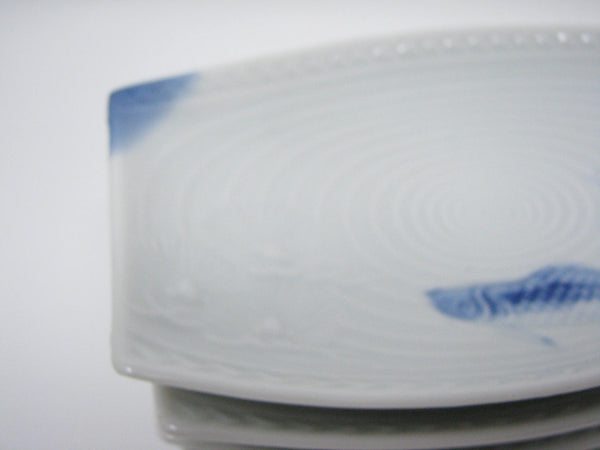 edgebrookhouse - Vintage White Textured Porcelain Koi Pond Appetizer / Side Plates - Set of 6