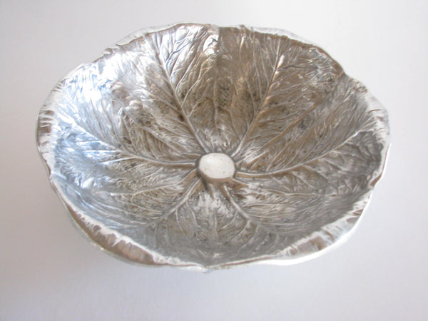 edgebrookhouse - Vintage Wilton Majolica Cabbage Shaped Metal Serving Bowl