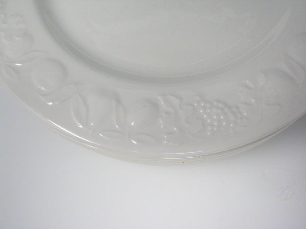 edgebrookhouse - Vintage Windsor Browne Italy White Salad Plates with Embossed Vegetables - Set of 4
