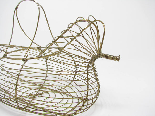 edgebrookhouse - Vintage Wire Hen Chicken Shaped Egg Basket