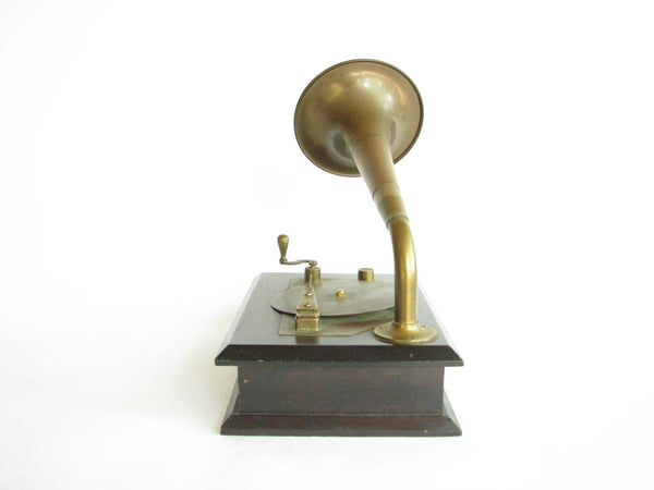 edgebrookhouse - Vintage Wood and Brass Phonograph Music Box Plays Swan Lake