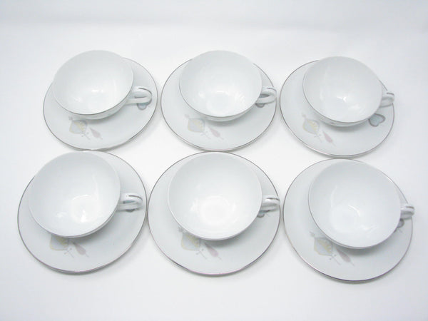 edgebrookhouse - Vintage Yamaka Bon Soir Tea Cups and Saucers - Set of 6