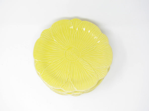 edgebrookhouse - Vintage Yellow Flower Shaped Ceramic Salad Plates - 6 Pieces