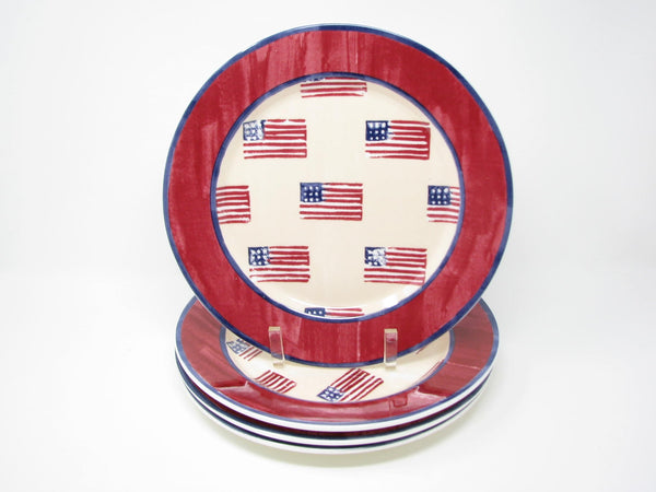 edgebrookhouse - Vintage Zrike Michael Sparks 9/11 We Pledge Allegiance American Flag Stoneware Dinner Plates - 4 Pieces