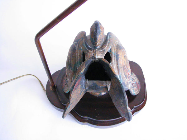 edgebrookhouse - Vintage Frederick Cooper Cast Bronze Figurine Lamp Mounted on Wood Plinth Base