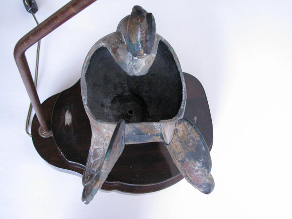 edgebrookhouse - Vintage Frederick Cooper Cast Bronze Figurine Lamp Mounted on Wood Plinth Base