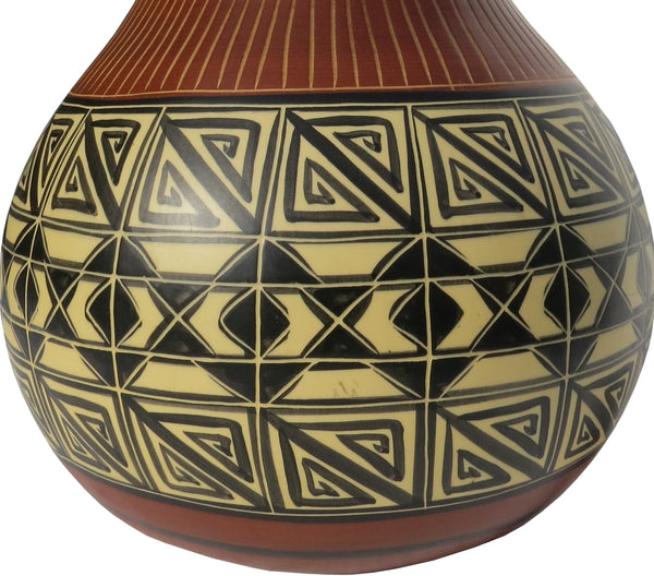 edgebrookhouse - Vintage Large Acoma Pueblo Style Polychrome Pottery Table Lamp