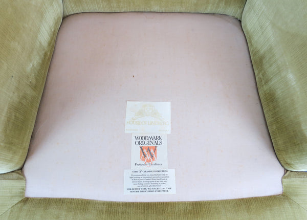 edgebrookhouse - Vintage Mid-Century Modern Gold/Chartreuse Velvet Modern Wing Chairs - a Pair