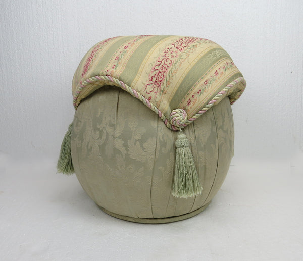 edgebrookhouse - Vintage Petite Round Ottoman / Footstool With Tassels by Sherrill Furniture