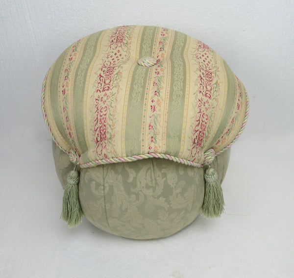 edgebrookhouse - Vintage Petite Round Ottoman / Footstool With Tassels by Sherrill Furniture