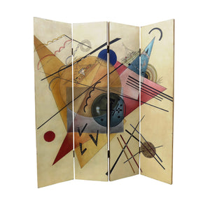 edgebrookhouse - Wassily Kandinsky Inspired Composition Abstract 4-Panel Folding Room Divider / Screen