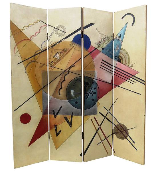 edgebrookhouse - Wassily Kandinsky Inspired Composition Abstract 4-Panel Folding Room Divider / Screen