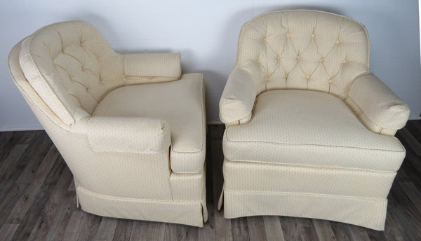edgebrookhouse - Vintage Off-White Drexel Heritage Lounge Chairs - a Pair