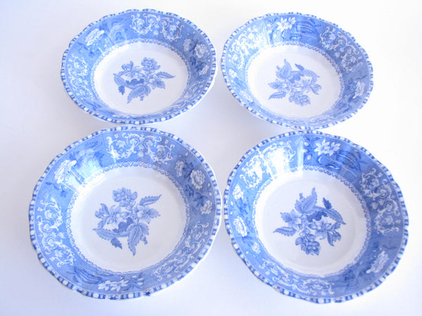 edgebrookhouse - Early 20th Century Spode Camilla Blue and White Small Fruit or Dessert Bowls - Set of 4