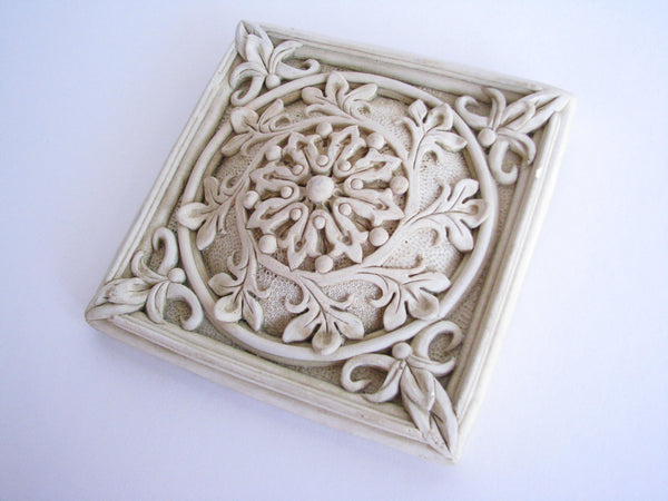 edgebrookhouse - Vintage Bas-Relief Hydrostone Tile with Detailed Design by Robin Raab