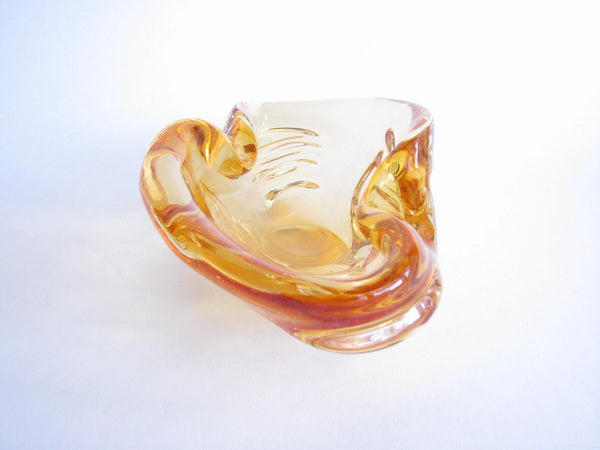 edgebrookhouse - Vintage Chalet Art Glass Organic Form Bowl Made in Canada