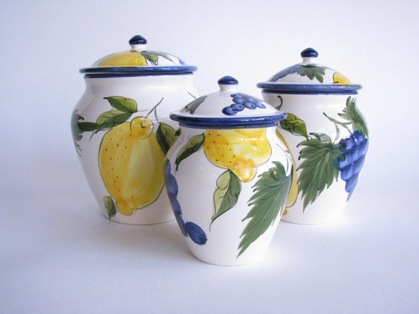 edgebrookhouse - Vintage Jay Willfred for Andrea by Sadek Ceramic Canisters Made in Portugal - Set of 3