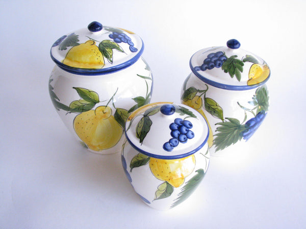 edgebrookhouse - Vintage Jay Willfred for Andrea by Sadek Ceramic Canisters Made in Portugal - Set of 3