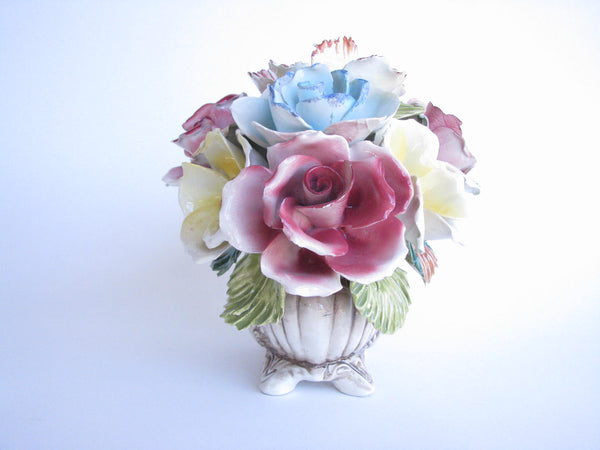 edgebrookhouse - Vintage Regal Bassano Capodimonte Style Porcelain Floral Arrangement