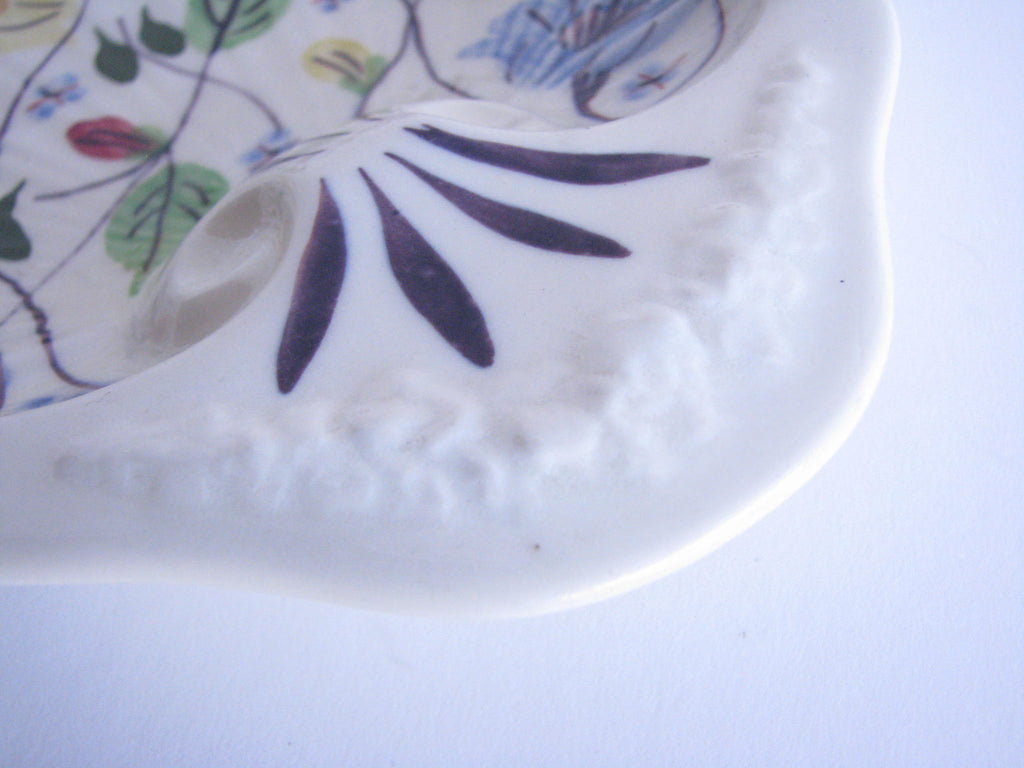 1940s Blue Ridge Southern Pottery Floral Chintz Shell Shaped Serving B ...