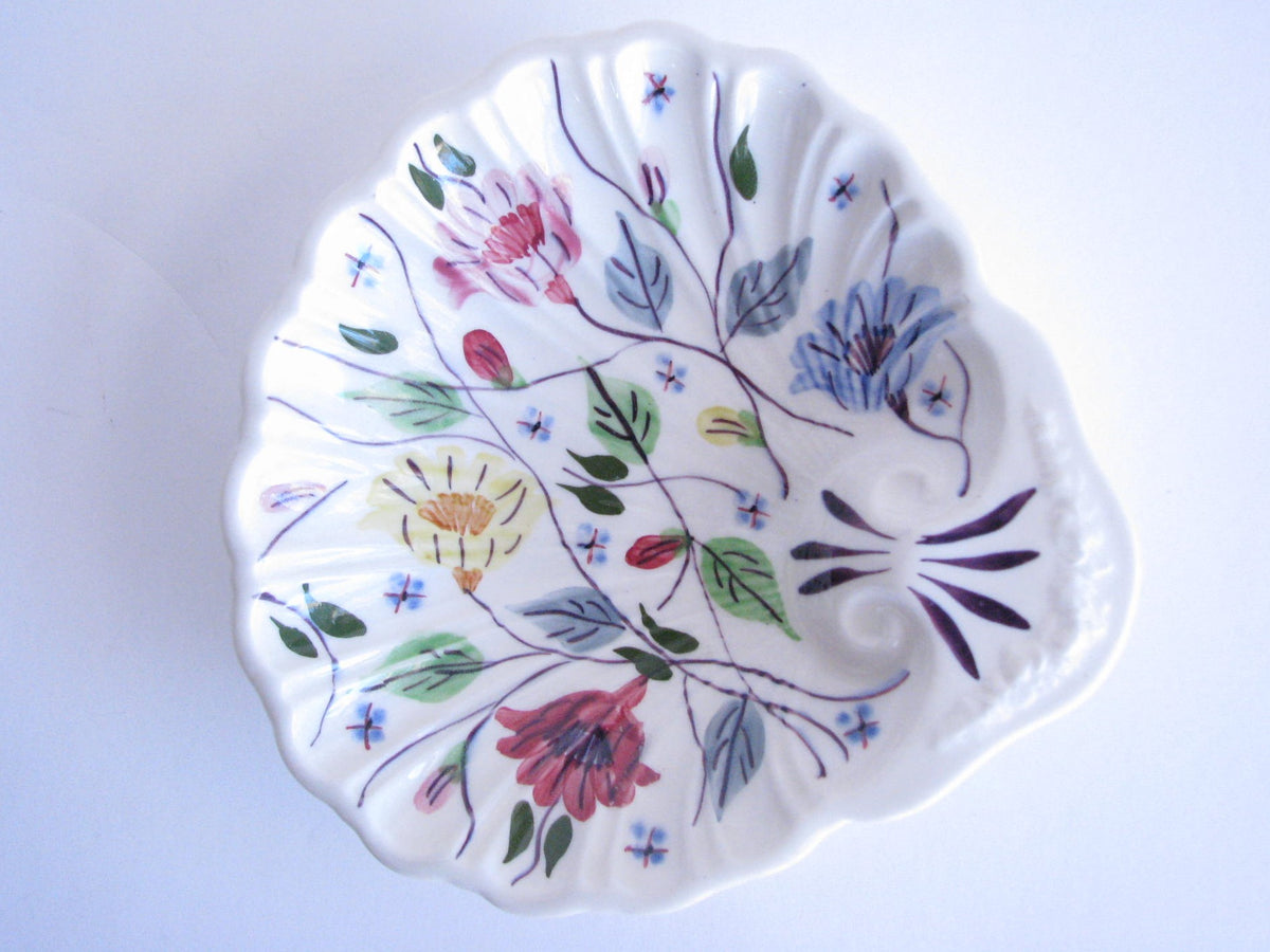 1940s Blue Ridge Southern Pottery Floral Chintz Shell Shaped Serving B ...