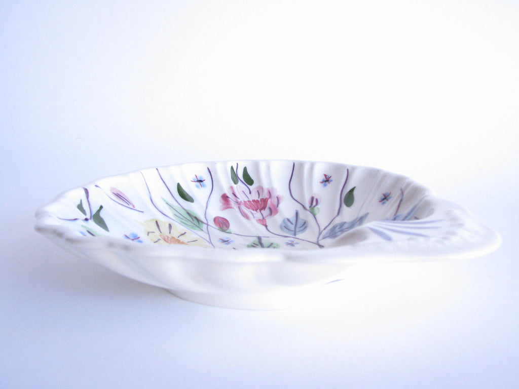 1940s Blue Ridge Southern Pottery Floral Chintz Shell Shaped Serving B ...