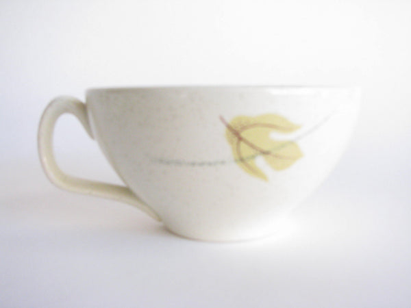 edgebrookhouse - 1950s Franciscan Autumn Cup and Saucer Set with Falling Leaves Design - Set of 6