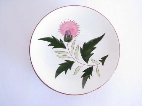 edgebrookhouse - 1950s Stangl Hand-Carved and Hand-Painted Thistle Bread Plates - Set of 10