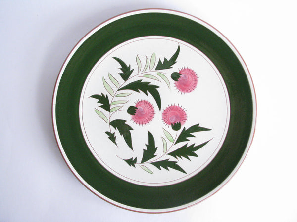 edgebrookhouse - 1950s Stangl Hand-Carved and Hand-Painted Thistle Round Platter / Chop Plate - Set of 2
