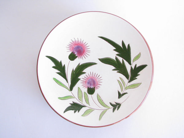 edgebrookhouse - 1950s Stangl Hand-Carved and Hand-Painted Thistle Salad Plates - Set of 8