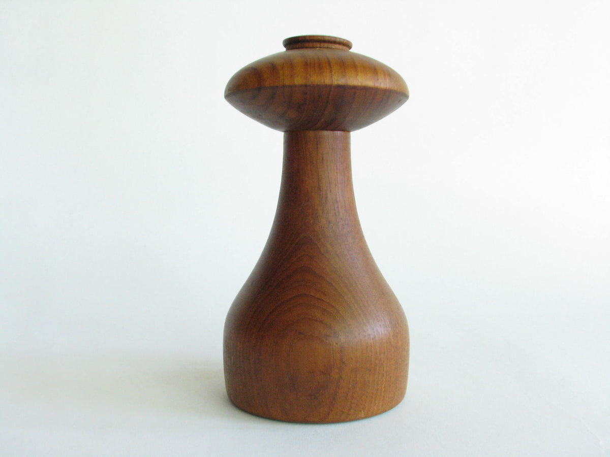 1960s Dansk Mushroom Shaped Teak Salt Shaker and Peppermill Designed b ...