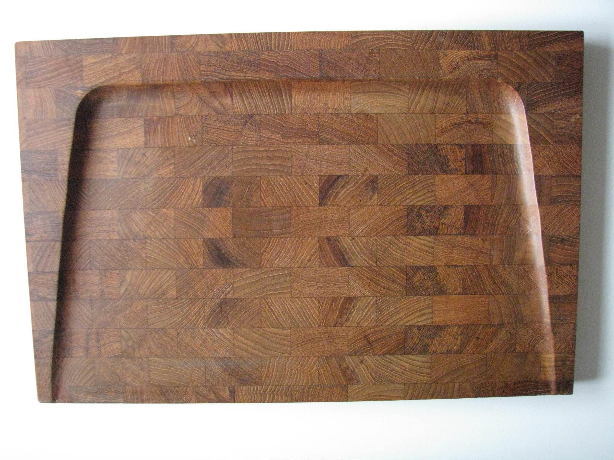 edgebrookhouse - 1960s Large Digsmed Teak Cutting Board or Serving Tray Made in Denmark