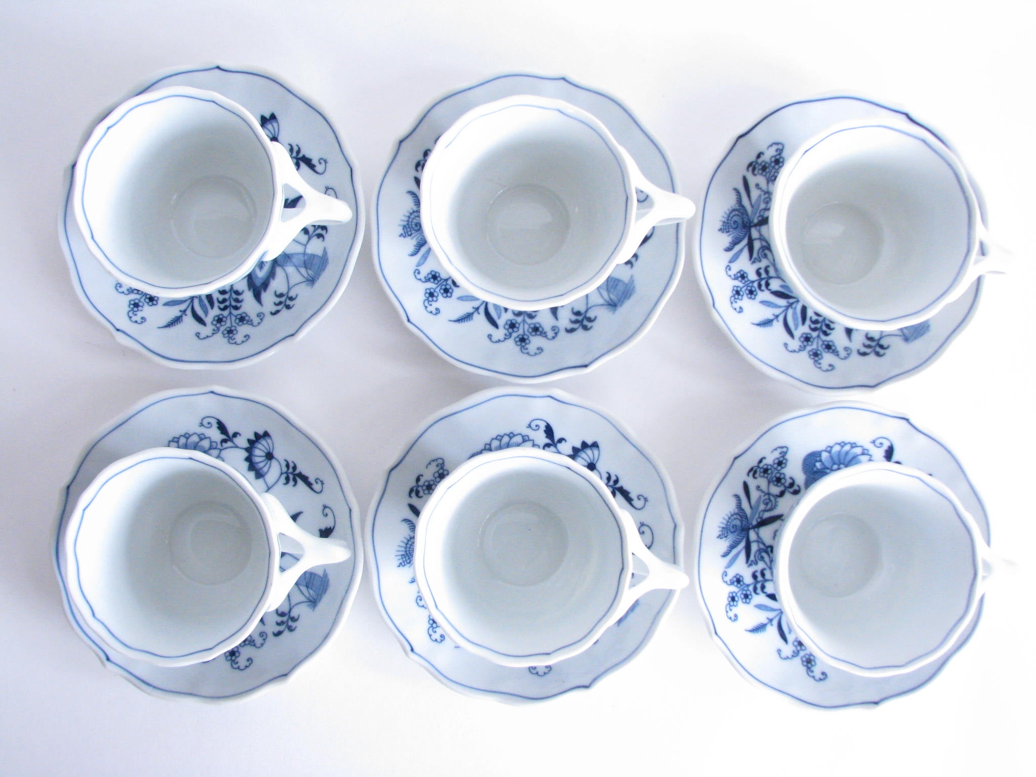 Vintage 1970s Blue Danube Japan Tea Set Including Cups, Saucers
