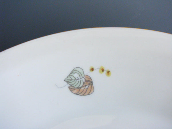 edgebrookhouse - 1980s Chodziez Porcelain Salad Plates with Leaf Design and Gold Trim Made in Poland - Set of 6