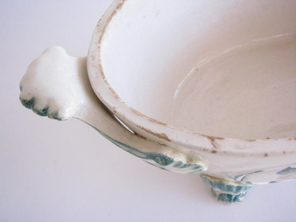 edgebrookhouse - Antique Barettoni già Antonibon Nove Italy Ceramic Covered Box / Footed Bowl with Lemon Design