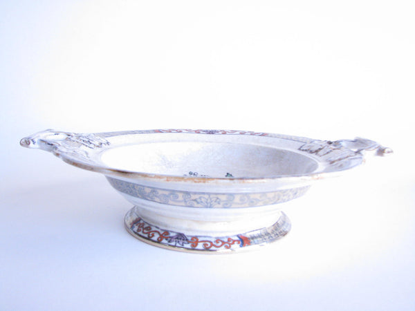 edgebrookhouse - 1880s Antique Rorstrand Sweden Japan Pattern Footed Bowl with Handles