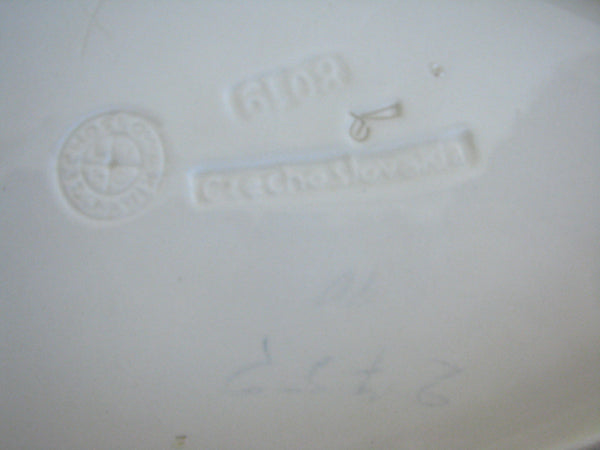 edgebrookhouse - Early 1900s Neoclassical Czechoslovakian Art Pottery Serving Bowl with Embossed Robert Adam Motif