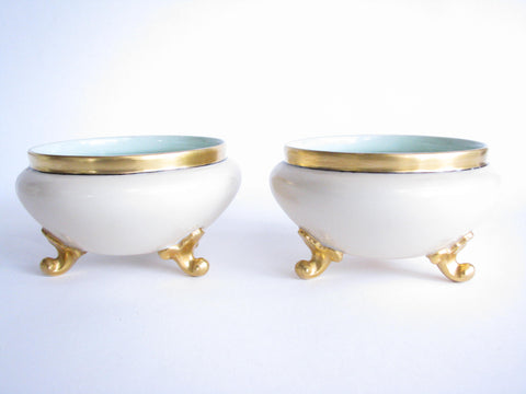 edgebrookhouse - Early 20th Century Gerard Dufraiuseix et Abbott (GDA) Limoges France Porcelain Footed Bowls - a Pair