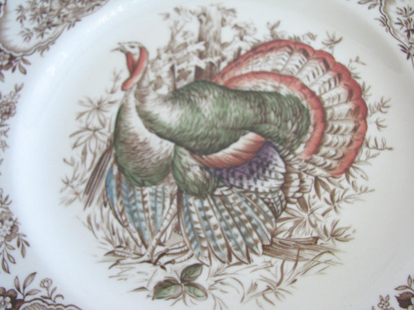 edgebrookhouse - Mid 20th Century Johnson Brothers Wild Turkeys Native American Dinner Plates - Set of 6