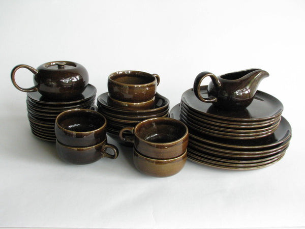 edgebrookhouse - Russel Wright American Modern Black Chutney Brown Dinnerware Set - 38 Pieces