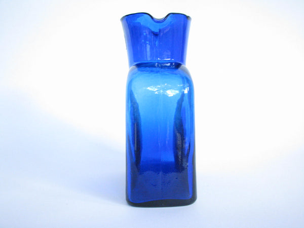 edgebrookhouse - Vintage Blenko Glass 384 Cobalt Blue Double Spout Water Bottle / Pitcher