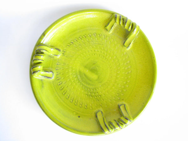 edgebrookhouse - Vintage E. Higgins & Company Bright Green Glazed Pottery Platter with Handles