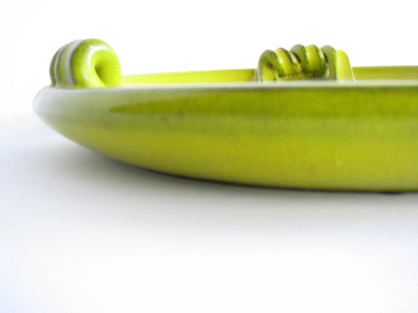 edgebrookhouse - Vintage E. Higgins & Company Bright Green Glazed Pottery Platter with Handles