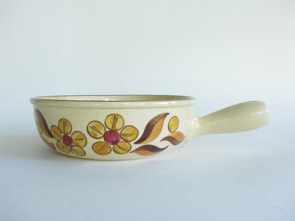 edgebrookhouse - Vintage Handmade Ceramic Traditional Swiss Fondue Pot Made in Switzerland with Floral Motif