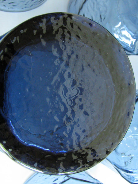 edgebrookhouse - Vintage Libbey Blue Textured Glass Tumblers - Set of 6
