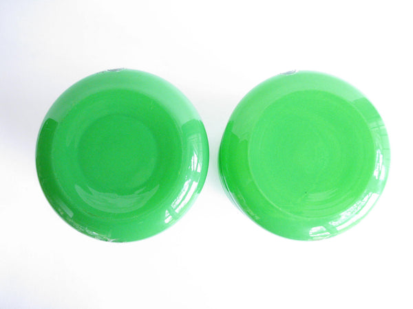 edgebrookhouse - Vintage Limited Edition IKEA Anne Nilsson Green Ribbed Glass Vases - Set of 2