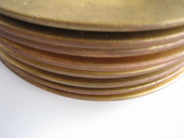 edgebrookhouse - Vintage Pottery Chargers with Gold Finish by Pier 1 - Set of 8